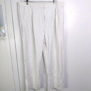 Abercrombie Fitch Pants Womens XL Linen Cotton Natural Coastal Old Money